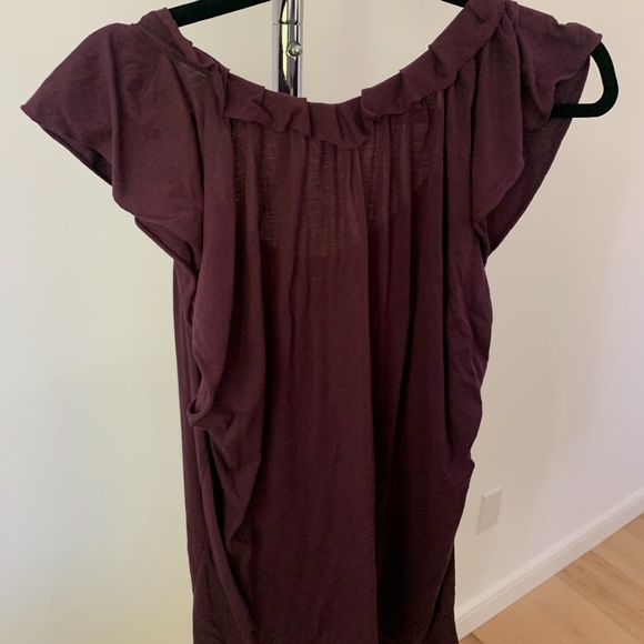 Aritzia Wilfred Purple T-shirt with Ruffle Detail - Picture 2 of 2